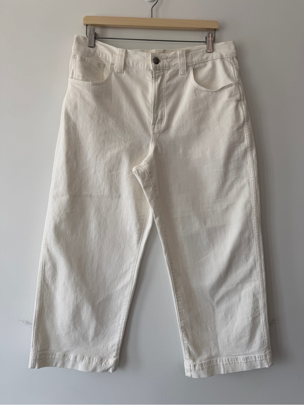 Madewell The Perfect Vintage Wide Leg Crop Jean White 31 Petite